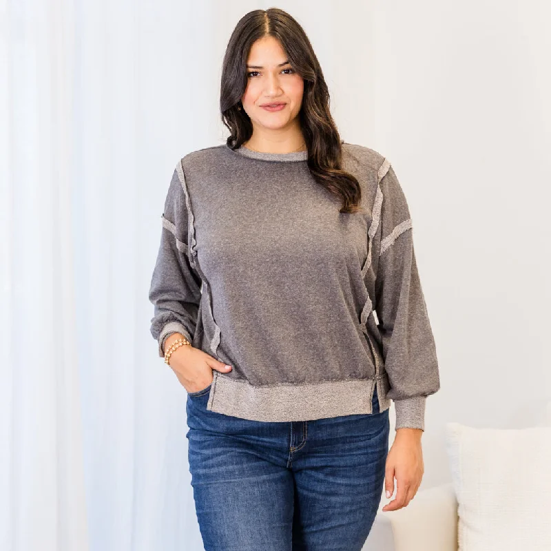 Plus Size Women's Side - Slit Sweaters in Bold SolidsSecrets From A Girl Sweater, Black Plus Size Women's Side - Slit Sweaters in Bold SolidsSecrets From A Girl Sweater, Black