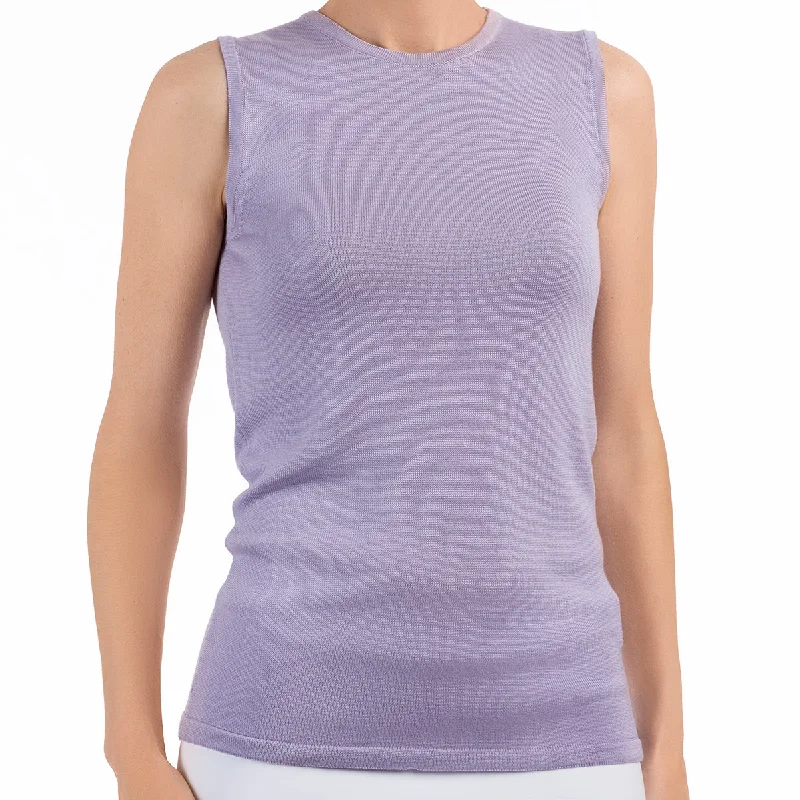 Bell - Sleeve Women's Mohair - Wool Blend SweatersSilk Viscose Tank in Lavender