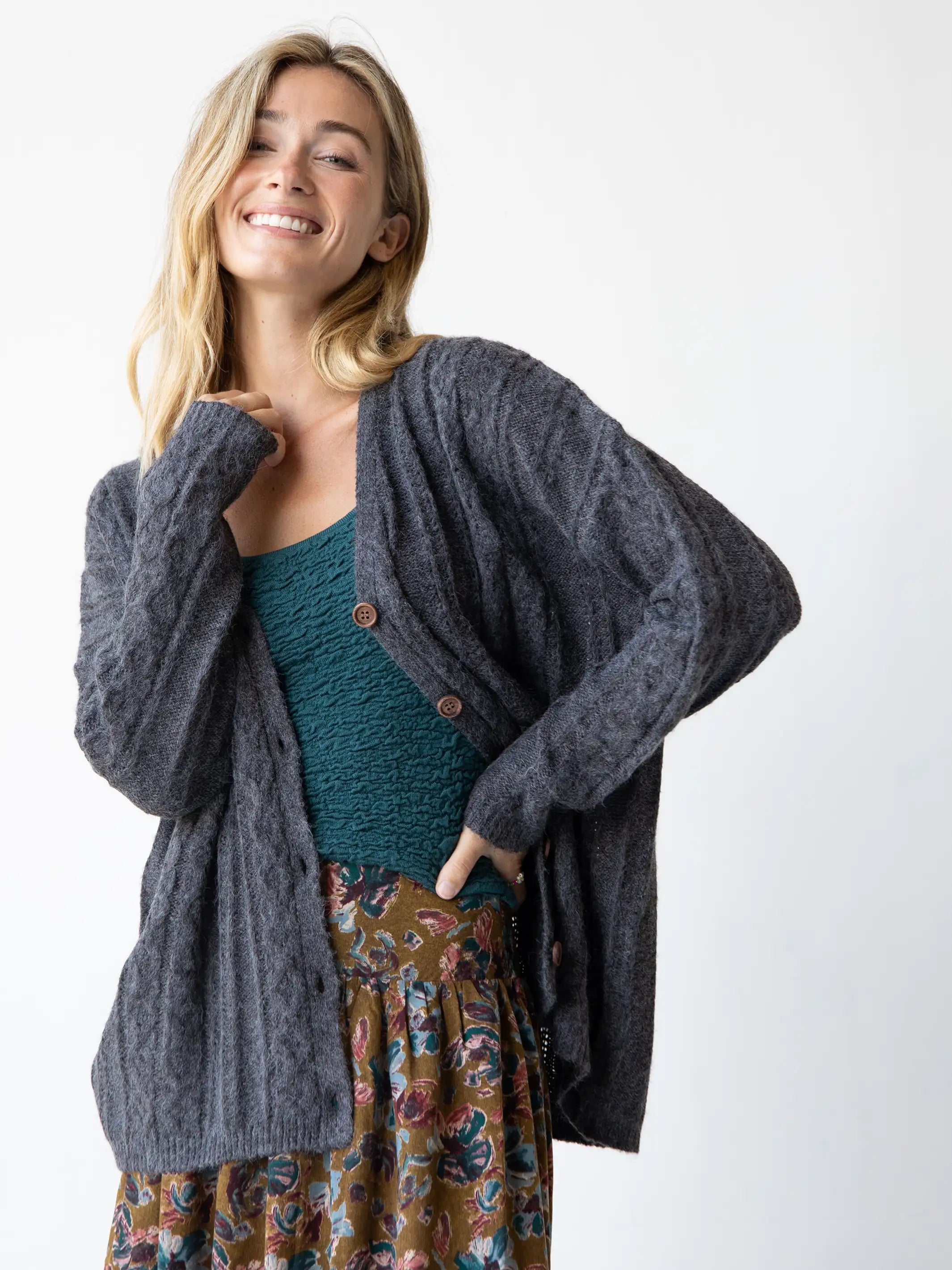 Empire Waist Women's Alpaca Wool Sweater Dresses in Earthy TonesSo Soft Grandpa Cardigan - Charcoal Empire Waist Women's Alpaca Wool Sweater Dresses in Earthy TonesSo Soft Grandpa Cardigan - Charcoal