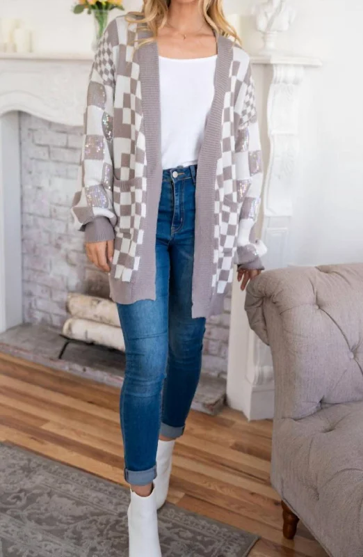 Knee - Length Women's Wool Blend Sweater Dresses in Neutral ColorsSteal The Spotlight Sequined Cardigan In Grey Knee - Length Women's Wool Blend Sweater Dresses in Neutral ColorsSteal The Spotlight Sequined Cardigan In Grey
