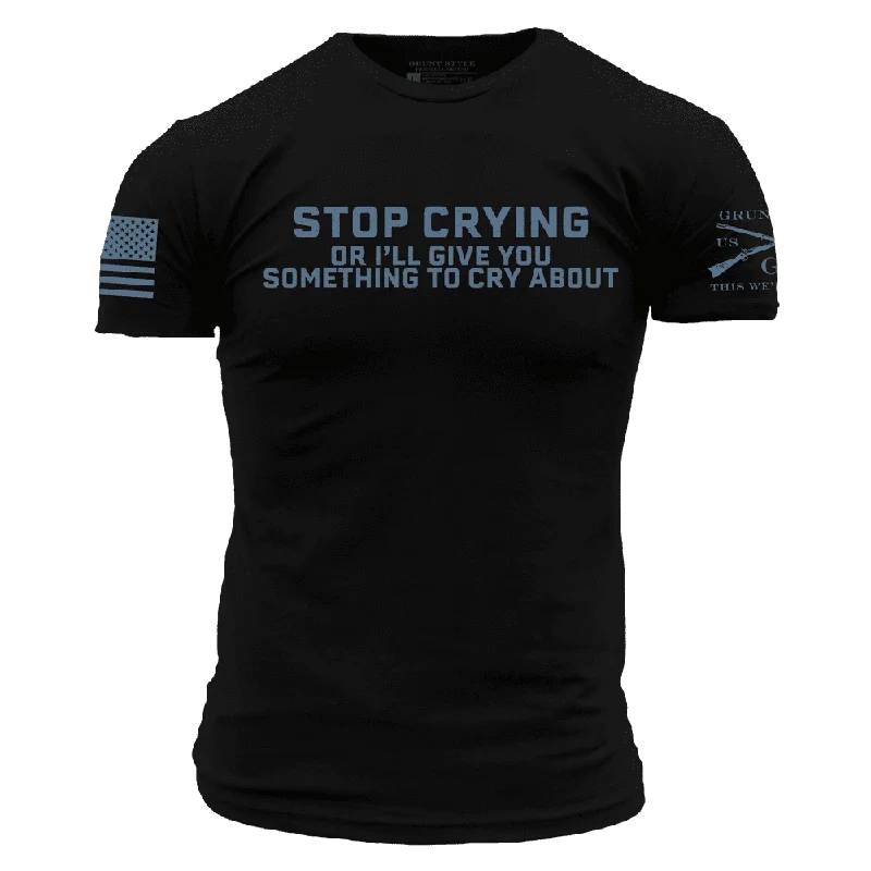 Sheer Women T Shirt for a Stylish and Alluring LookStop Crying T-Shirt - Black