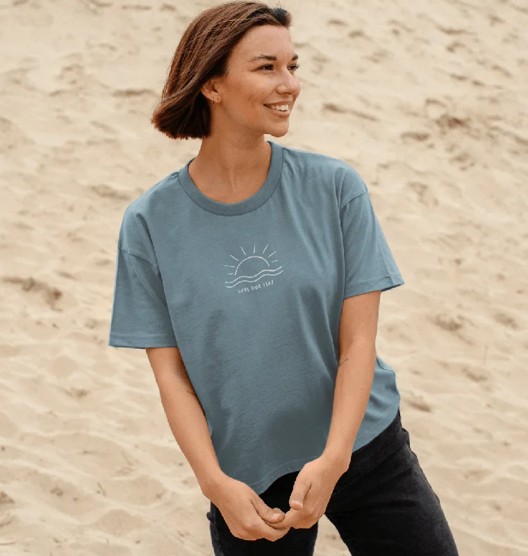 Striped Women T Shirt in a Classic PatternSunrise Boxy T-shirt