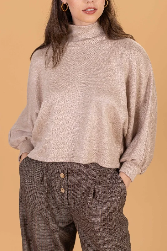 Plus Size Women's Embroidered Sweaters in Ethnic StylesSweater Jordie Beige