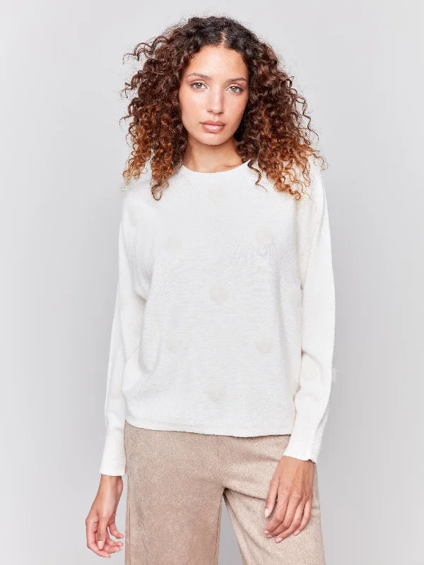 Plus Size Women's Embroidered Sweaters in Ethnic StylesFaux Fur Polka Dot Sweater - Natural Plus Size Women's Embroidered Sweaters in Ethnic StylesFaux Fur Polka Dot Sweater - Natural