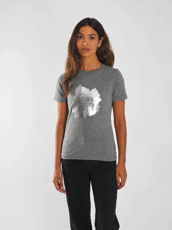 Crew Neck Women T Shirt with a Timeless DesignMegan Tee Grey Pebble