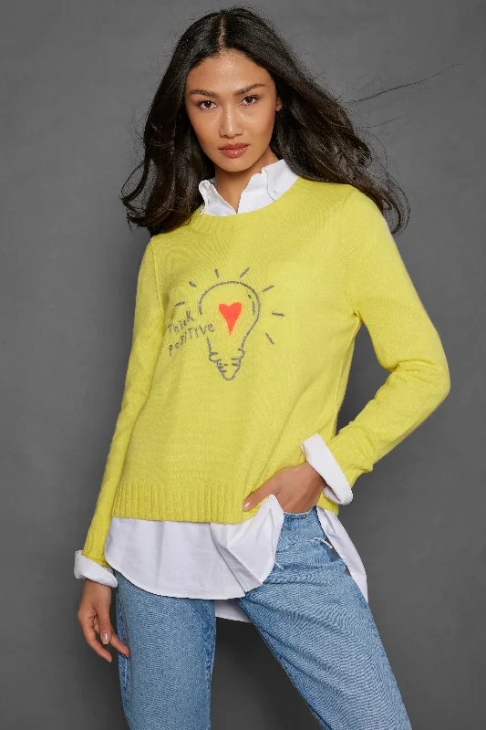 Tie - Front Women's Lambswool Sweaters in Pastel HuesTHINK POSITIVE