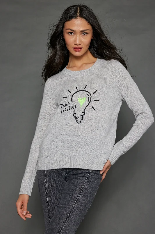 Tie - Front Women's Lambswool Sweaters in Pastel HuesTHINK POSITIVE