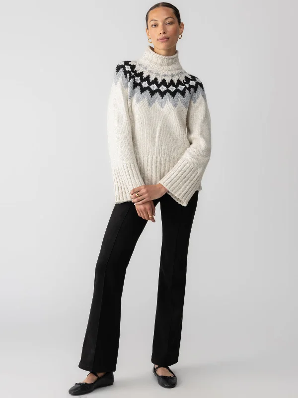 Hooded Women's Fleece - Lined Sweaters for WinterTIS THE SEASON FAIRISLE SWEATER