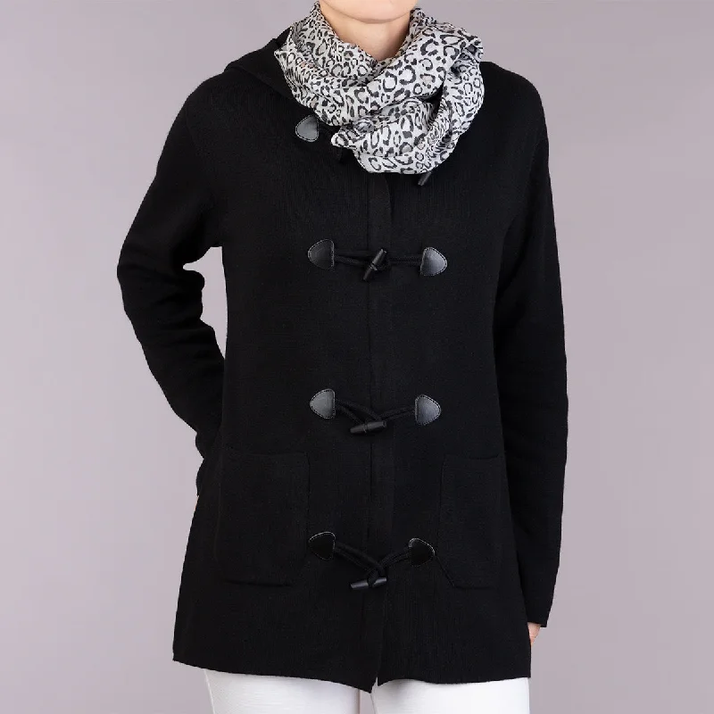 Plus Size Women's Sequined Sweaters for Special OccasionsToggle Sweater in Black