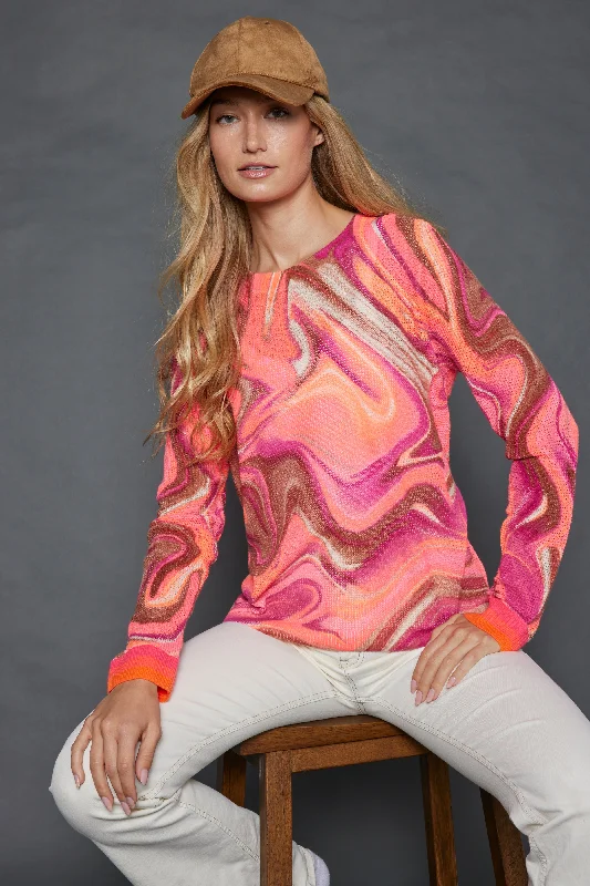 Plus Size Women's Ruffled Hem Sweaters in Floral PrintsTRIPPIN'