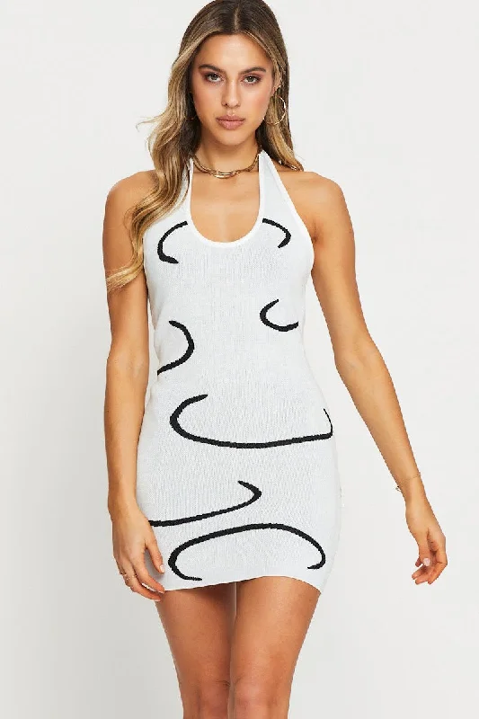 Plus Size Women's Tunic - Style Sweater Dresses with PocketsWhite Knit Dress Bodycon Plus Size Women's Tunic - Style Sweater Dresses with PocketsWhite Knit Dress Bodycon