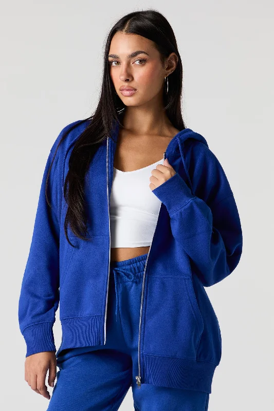 Women's pullover hoodie with a side slit for a modern and relaxed fitOversized Zip-Up Fleece Hoodie Women's pullover hoodie with a side slit for a modern and relaxed fitOversized Zip-Up Fleece Hoodie