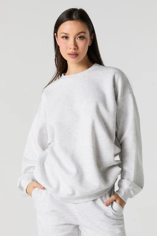 Women's mock - neck sweatshirt made of moisture - wicking material for fitness useOversized Fleece Crewneck Sweatshirt Women's mock - neck sweatshirt made of moisture - wicking material for fitness useOversized Fleece Crewneck Sweatshirt