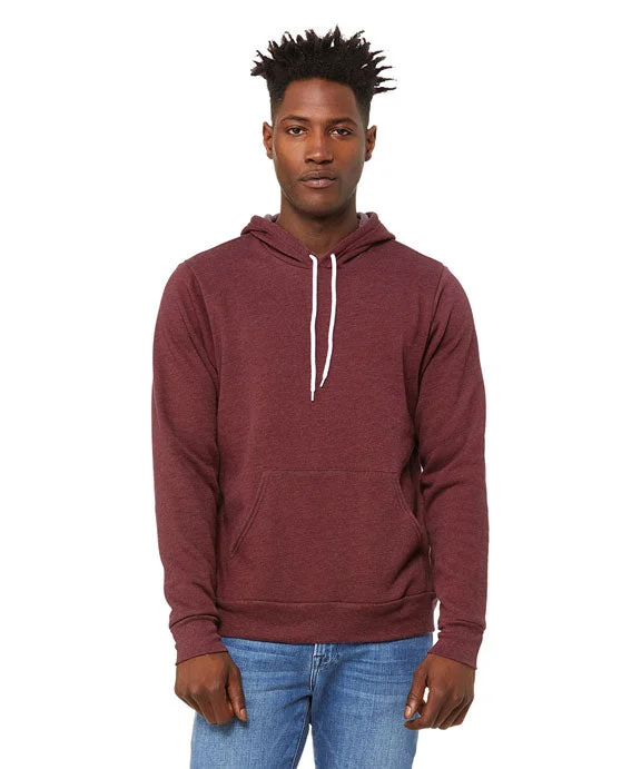 Women's cropped sweatshirt with a slogan graphic for a fun and expressive look3719 - Bella + Canvas Unisex Sponge Fleece Pullover Hooded Sweatshirt | Heather Maroon Women's cropped sweatshirt with a slogan graphic for a fun and expressive look3719 - Bella + Canvas Unisex Sponge Fleece Pullover Hooded Sweatshirt | Heather Maroon