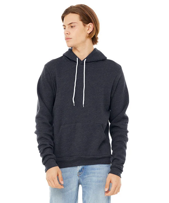 Women's pullover hoodie with a side slit for a modern and relaxed fit3719 - Bella + Canvas Unisex Sponge Fleece Pullover Hooded Sweatshirt | Heather Navy
