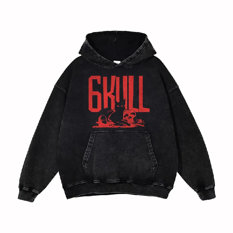 Women's hoodie with a glittery print for a glamorous and sparkly appearance6Kull | Angel Cat Skull Hoodie Women's hoodie with a glittery print for a glamorous and sparkly appearance6Kull | Angel Cat Skull Hoodie