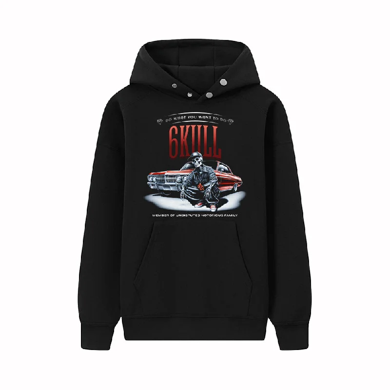 Women's long - sleeve cropped sweatshirt with ribbed cuffs for a snug fit6Kull | Skeleton Racing Hoodie Women's long - sleeve cropped sweatshirt with ribbed cuffs for a snug fit6Kull | Skeleton Racing Hoodie