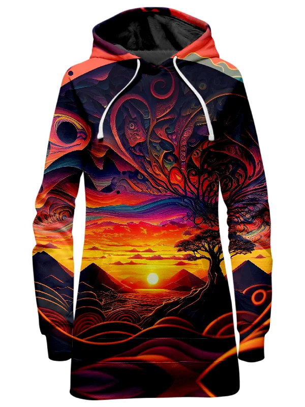 Women's crew - neck sweatshirt in a heather gray shade for a classic and versatile optionAcid Sunset Hoodie Dress Women's crew - neck sweatshirt in a heather gray shade for a classic and versatile optionAcid Sunset Hoodie Dress
