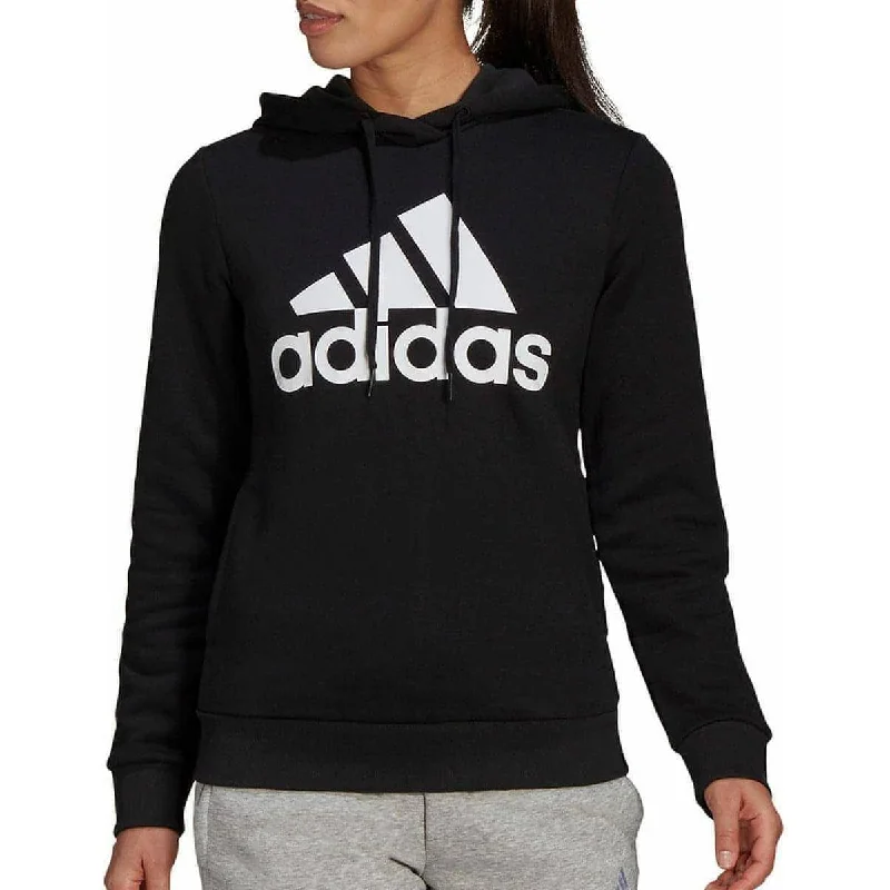 Women's cropped sweatshirt with a slogan graphic for a fun and expressive lookadidas Essentials Logo Fleece Womens Hoody - Black Women's cropped sweatshirt with a slogan graphic for a fun and expressive lookadidas Essentials Logo Fleece Womens Hoody - Black