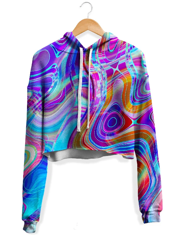 Women's fleece - lined hoodie with thumbholes for warmth in winterAqua Realm Fleece Crop Hoodie Women's fleece - lined hoodie with thumbholes for warmth in winterAqua Realm Fleece Crop Hoodie