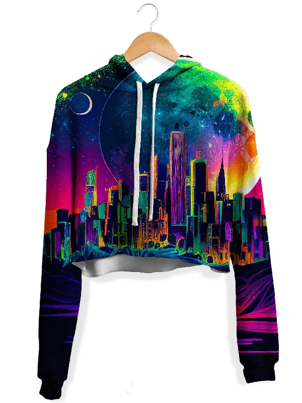 Women's oversized cropped hoodie with drawstrings for a trendy lookBack to Reality Fleece Crop Hoodie Women's oversized cropped hoodie with drawstrings for a trendy lookBack to Reality Fleece Crop Hoodie