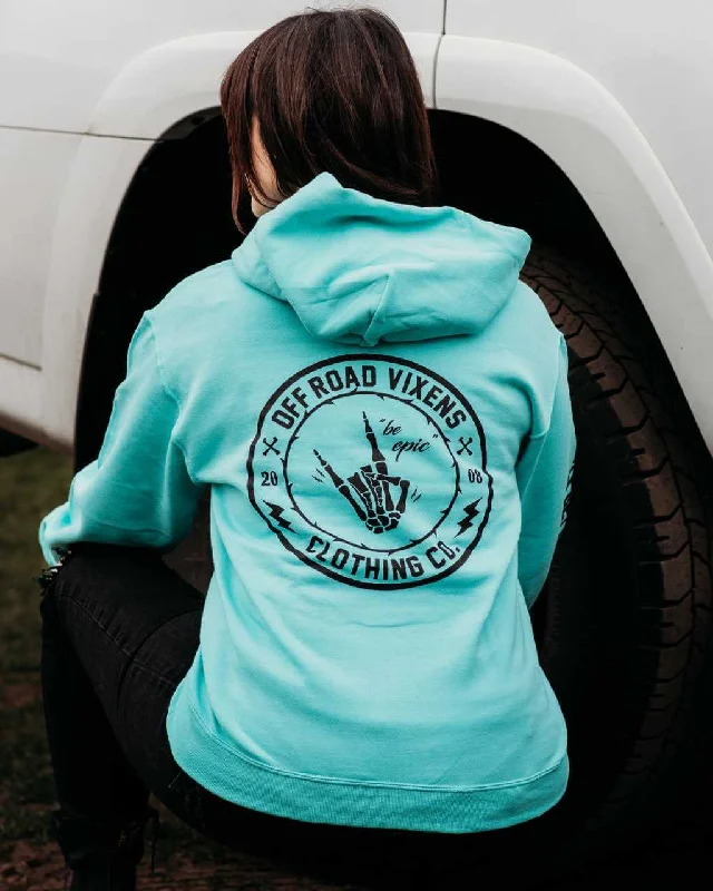 Women's oversized cropped hoodie with drawstrings for a trendy lookBe Epic Unisex Pullover Hoodie - Mint Women's oversized cropped hoodie with drawstrings for a trendy lookBe Epic Unisex Pullover Hoodie - Mint