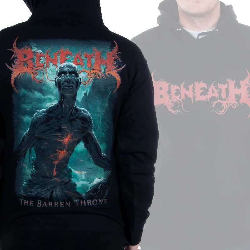 Women's cropped sweatshirt with a lace - trimmed hem for a romantic lookBeneath "The Barren Throne" Pullover Hoodie Women's cropped sweatshirt with a lace - trimmed hem for a romantic lookBeneath "The Barren Throne" Pullover Hoodie