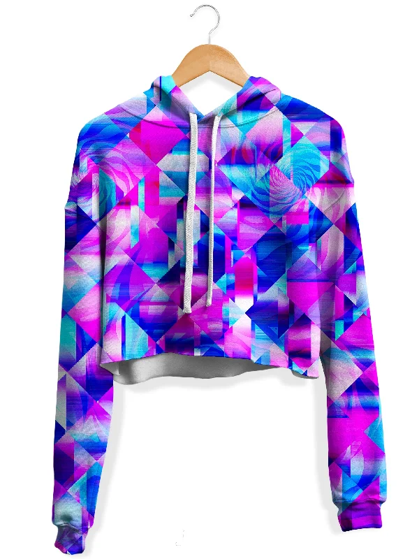 Women's oversized cropped hoodie with drawstrings for a trendy lookBlossom Trippy Fleece Crop Hoodie Women's oversized cropped hoodie with drawstrings for a trendy lookBlossom Trippy Fleece Crop Hoodie
