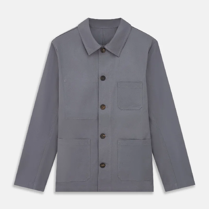 Women's denim jackets with a patchwork design for a bohemian and artsy styleCharcoal Grey Organic Cotton Blend Remy Chore Jacket Women's denim jackets with a patchwork design for a bohemian and artsy styleCharcoal Grey Organic Cotton Blend Remy Chore Jacket