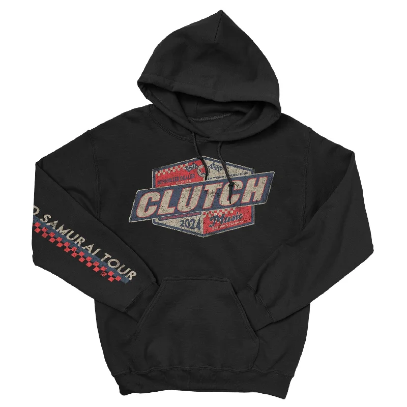 Women's hoodie with a detachable hood for customizable stylingClutch "New World Samurai Tour" Pullover Hoodie Women's hoodie with a detachable hood for customizable stylingClutch "New World Samurai Tour" Pullover Hoodie