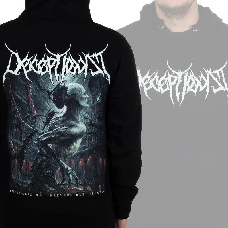 Women's hoodie with a detachable hood for customizable stylingDeceptionist "Initializing Irreversible Process" Pullover Hoodie Women's hoodie with a detachable hood for customizable stylingDeceptionist "Initializing Irreversible Process" Pullover Hoodie