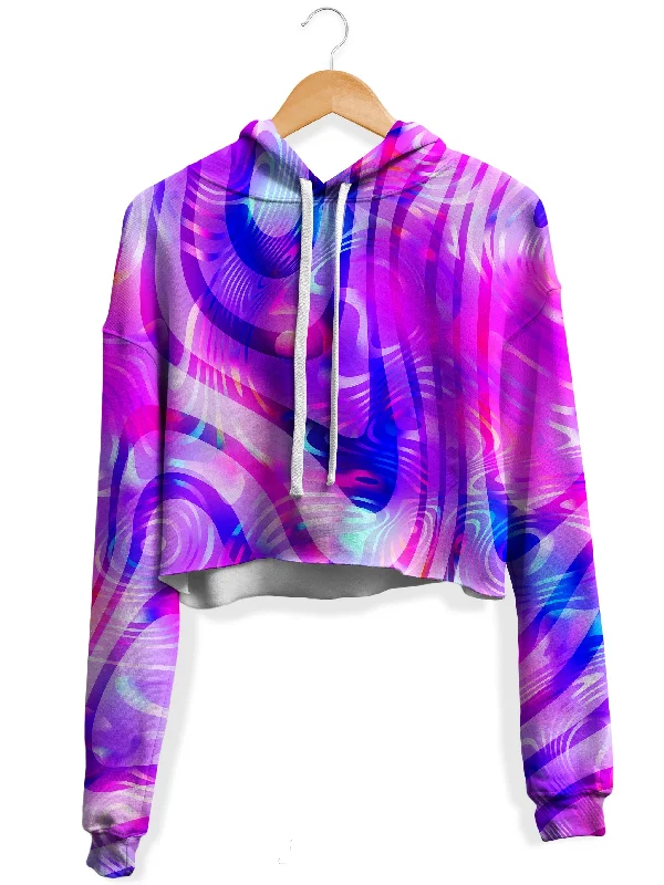 Women's mock - neck sweatshirt made of moisture - wicking material for fitness useDilated Fleece Crop Hoodie Women's mock - neck sweatshirt made of moisture - wicking material for fitness useDilated Fleece Crop Hoodie