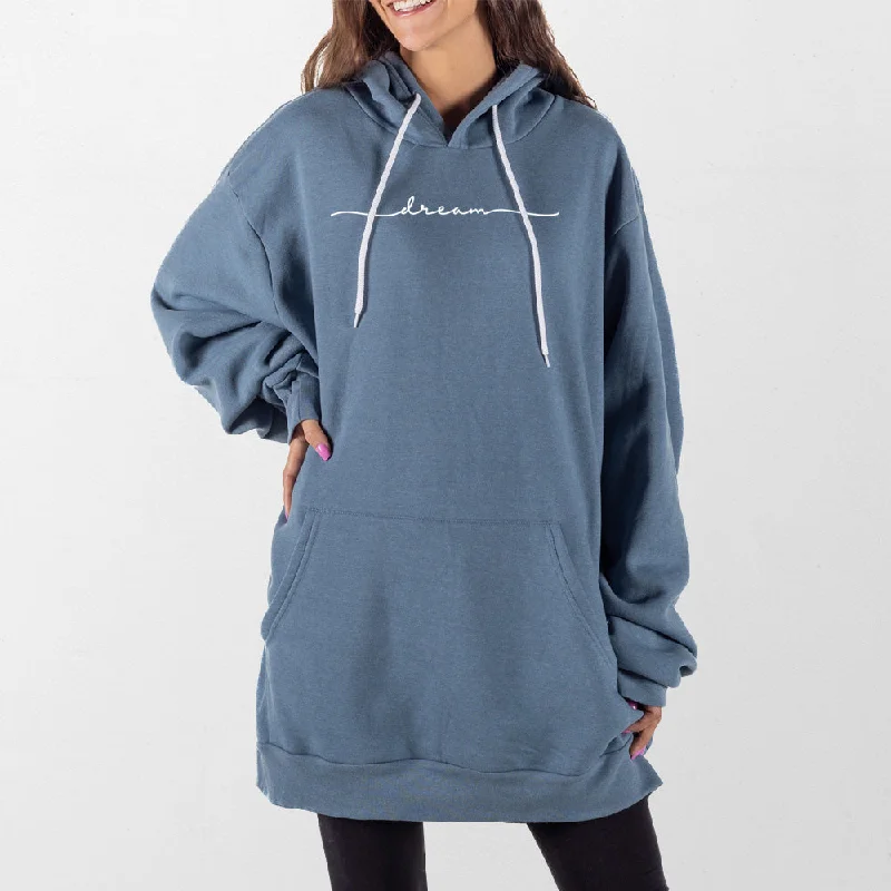 Women's oversized cropped hoodie with drawstrings for a trendy lookDream Giant Hoodie Women's oversized cropped hoodie with drawstrings for a trendy lookDream Giant Hoodie