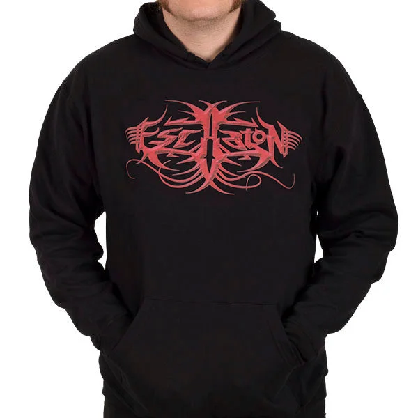 Women's hoodie with a glittery print for a glamorous and sparkly appearanceEschaton "Logo" Pullover Hoodie Women's hoodie with a glittery print for a glamorous and sparkly appearanceEschaton "Logo" Pullover Hoodie