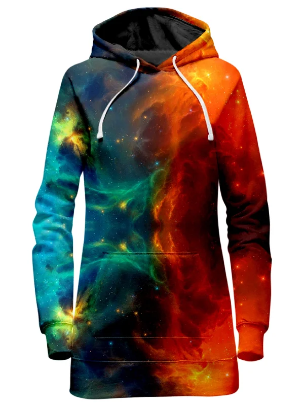 Women's quarter - zip sweatshirt made of organic cotton for eco - conscious fashionFire and Ice Galaxy Hoodie Dress Women's quarter - zip sweatshirt made of organic cotton for eco - conscious fashionFire and Ice Galaxy Hoodie Dress