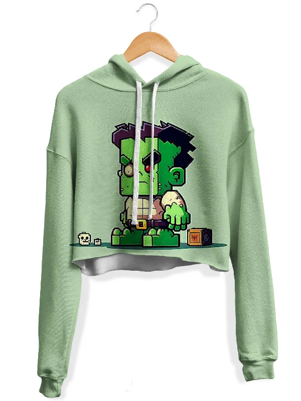 Women's fleece - lined hoodie with thumbholes for warmth in winterFranky Fleece Crop Hoodie