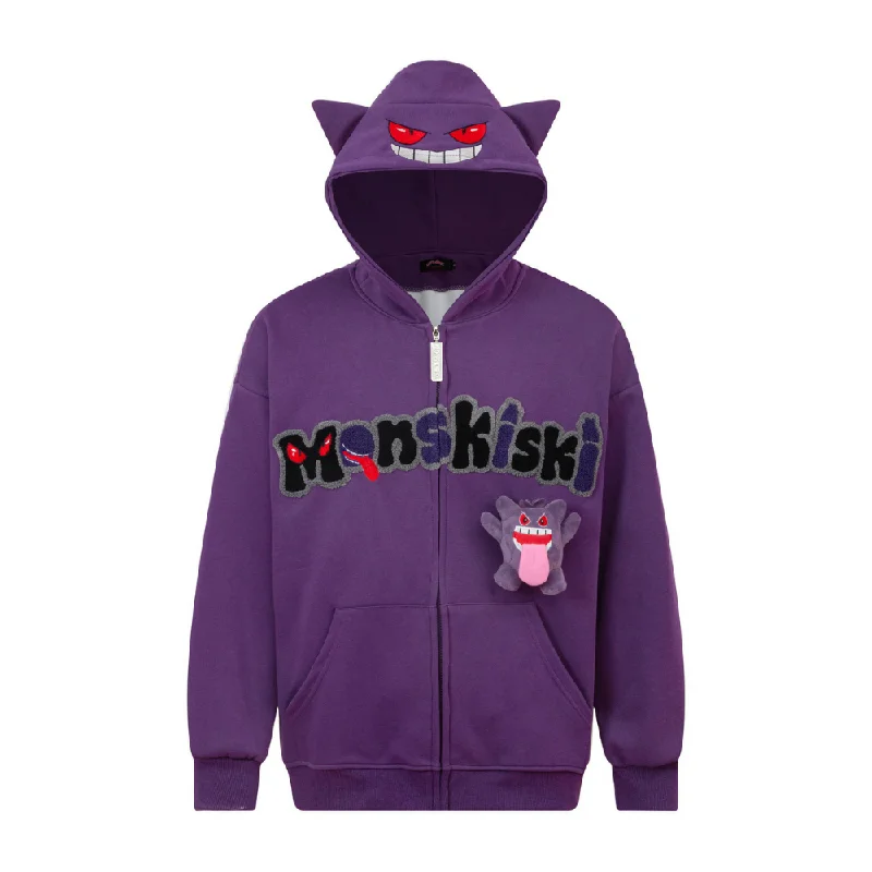 Women's long - sleeve cropped sweatshirt with ribbed cuffs for a snug fitGengar Doll Towel Embroidery Hoodie Women's long - sleeve cropped sweatshirt with ribbed cuffs for a snug fitGengar Doll Towel Embroidery Hoodie