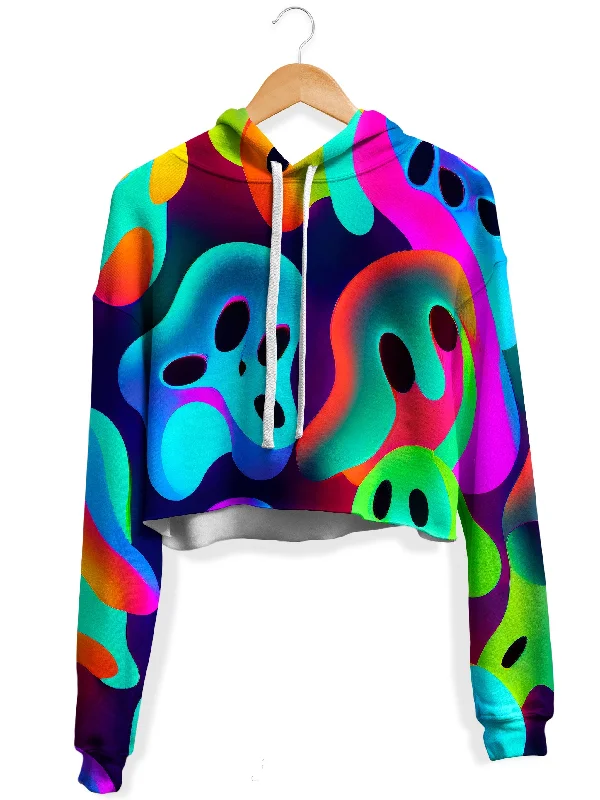 Women's sherpa - lined hoodie for extreme cold weather outdoor activitiesGhostly Fleece Crop Hoodie Women's sherpa - lined hoodie for extreme cold weather outdoor activitiesGhostly Fleece Crop Hoodie