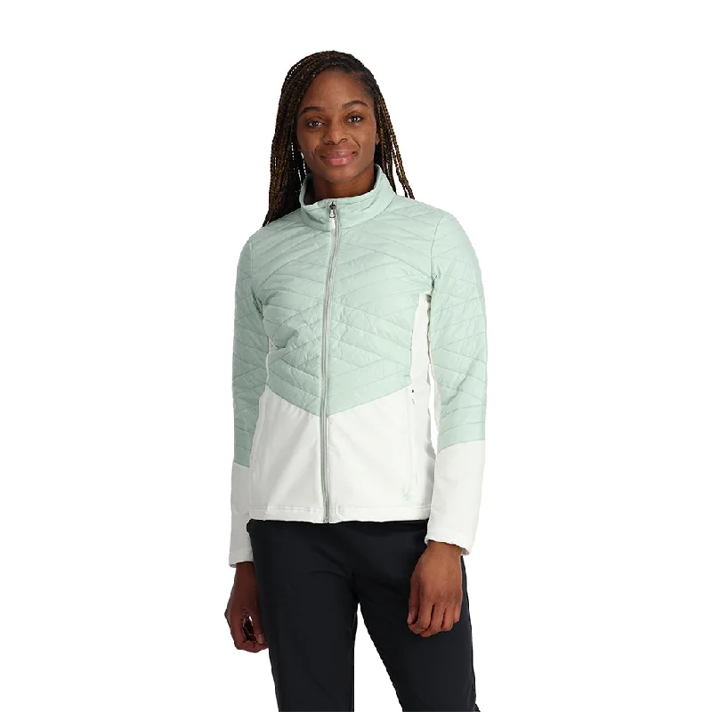 Women's bomber jackets with a holographic finish for a futuristic and eye - catching lookWomens Glissade - Wintergreen Women's bomber jackets with a holographic finish for a futuristic and eye - catching lookWomens Glissade - Wintergreen