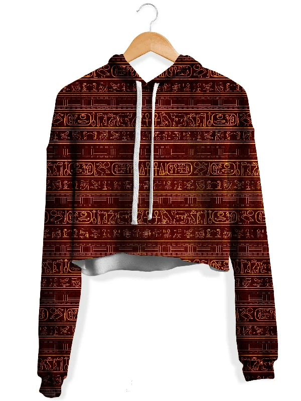 Women's sweatshirt with a mesh panel insert for breathability during workoutsGlyphs Fleece Crop Hoodie Women's sweatshirt with a mesh panel insert for breathability during workoutsGlyphs Fleece Crop Hoodie