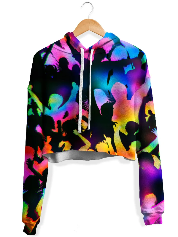 Women's color - block hoodie combining bold hues for a fashion - forward statementGood Vibes Fleece Crop Hoodie Women's color - block hoodie combining bold hues for a fashion - forward statementGood Vibes Fleece Crop Hoodie
