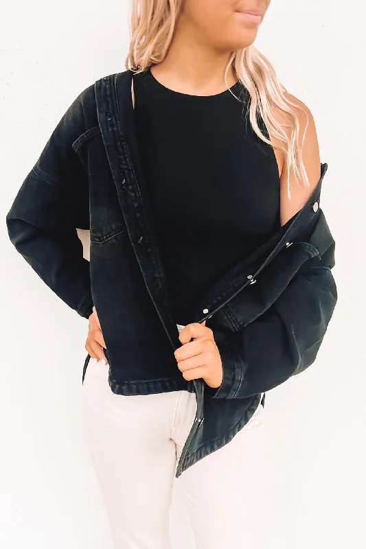 Women's shearling - lined suede jackets for ultimate warmth and luxuryHarley Denim Jacket Black Women's shearling - lined suede jackets for ultimate warmth and luxuryHarley Denim Jacket Black
