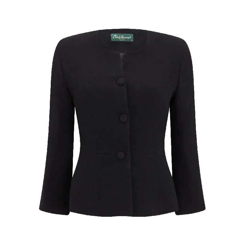 Women's long - length wool blend jackets for a warm and stylish winter lookHazel Tailored Wool Crepe Jacket Women's long - length wool blend jackets for a warm and stylish winter lookHazel Tailored Wool Crepe Jacket