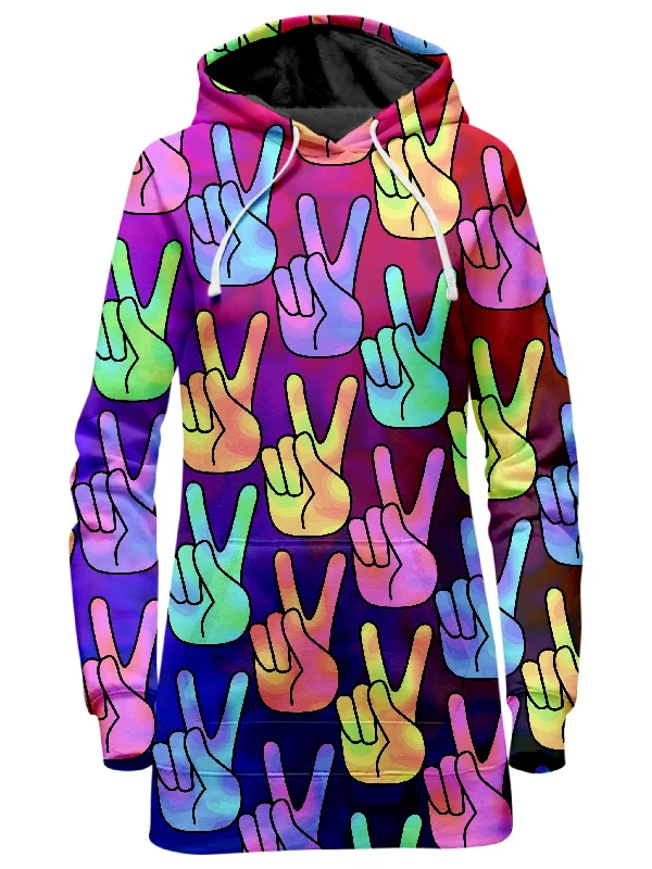Women's zip - front sweatshirt with contrast stitching for a sporty aestheticHippy Trippy Hoodie Dress Women's zip - front sweatshirt with contrast stitching for a sporty aestheticHippy Trippy Hoodie Dress