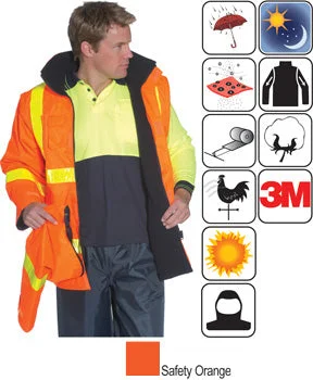 Women's bomber jackets with a holographic finish for a futuristic and eye - catching lookHuski - Roads Hi-Visibility 2 in 1 Waterproof Jacket (Orange) 918155 Women's bomber jackets with a holographic finish for a futuristic and eye - catching lookHuski - Roads Hi-Visibility 2 in 1 Waterproof Jacket (Orange) 918155