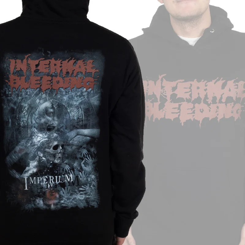 Women's crew - neck sweatshirt in a heather gray shade for a classic and versatile optionInternal Bleeding "Imperium" Pullover Hoodie Women's crew - neck sweatshirt in a heather gray shade for a classic and versatile optionInternal Bleeding "Imperium" Pullover Hoodie