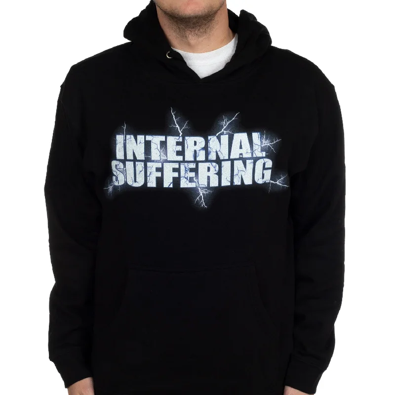 Women's fleece - lined hoodie with thumbholes for warmth in winterInternal Suffering "Lightning Logo" Pullover Hoodie Women's fleece - lined hoodie with thumbholes for warmth in winterInternal Suffering "Lightning Logo" Pullover Hoodie