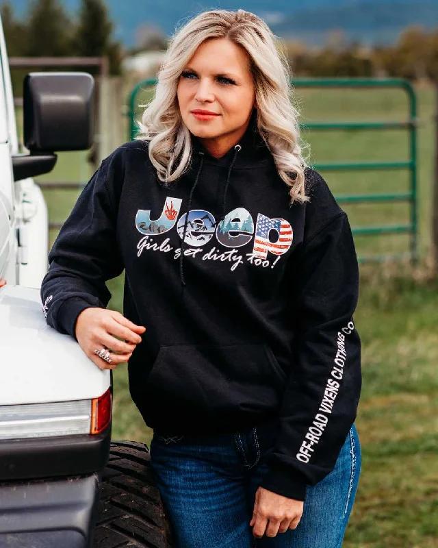 Women's sweatshirt with a mesh panel insert for breathability during workoutsJeep Girl Unisex Pullover Hoodie Women's sweatshirt with a mesh panel insert for breathability during workoutsJeep Girl Unisex Pullover Hoodie