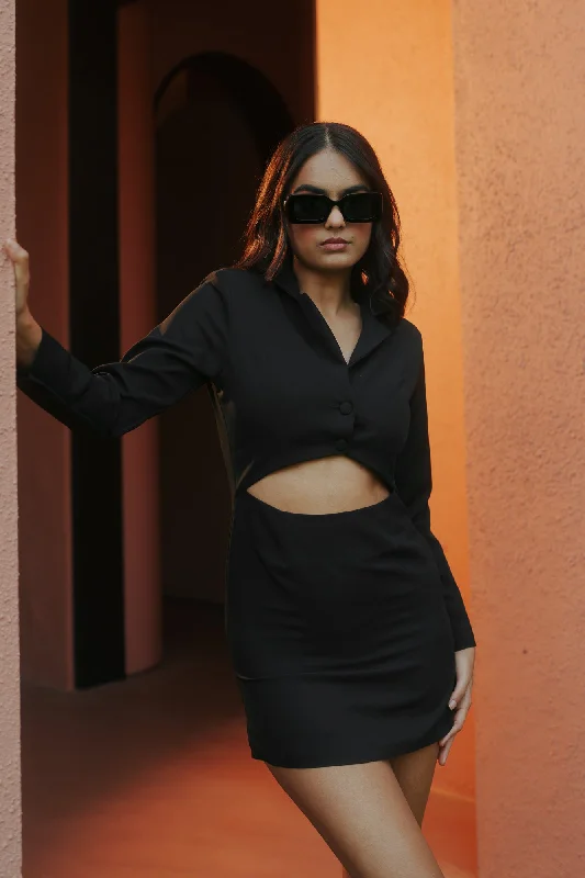 Women's trench coats with a removable belt for customizable stylingKim's Black Blazer Dress Women's trench coats with a removable belt for customizable stylingKim's Black Blazer Dress