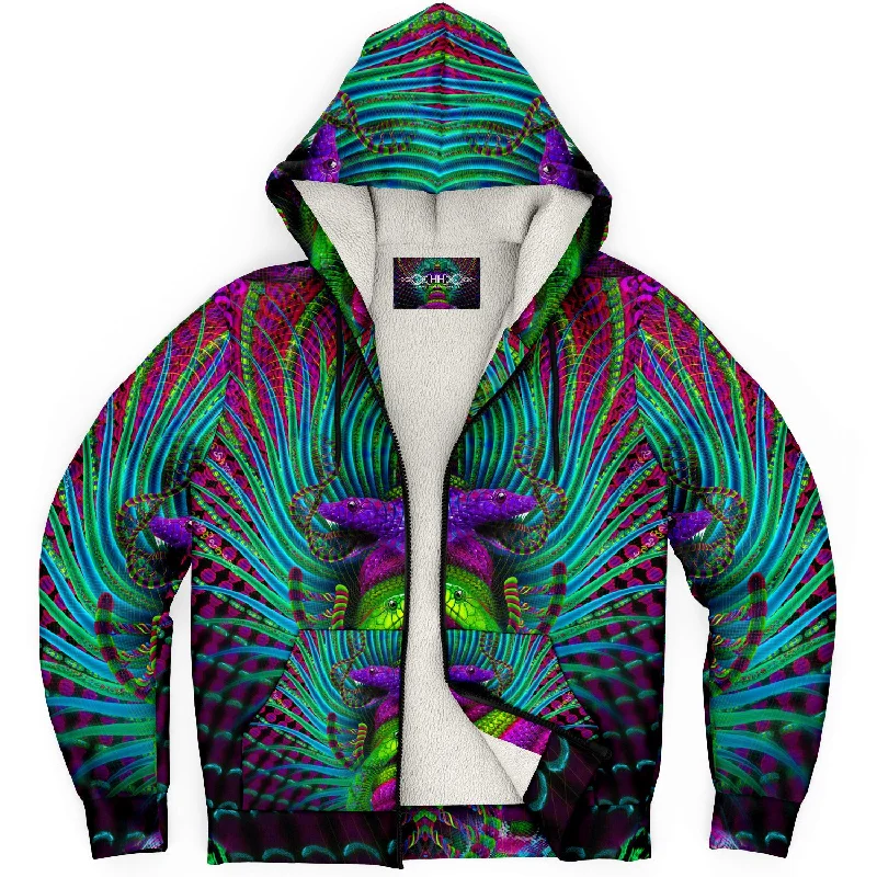 Women's color - block hoodie combining bold hues for a fashion - forward statementKundalini Rising Micro Fleece Zip-Up Hoodie Women's color - block hoodie combining bold hues for a fashion - forward statementKundalini Rising Micro Fleece Zip-Up Hoodie